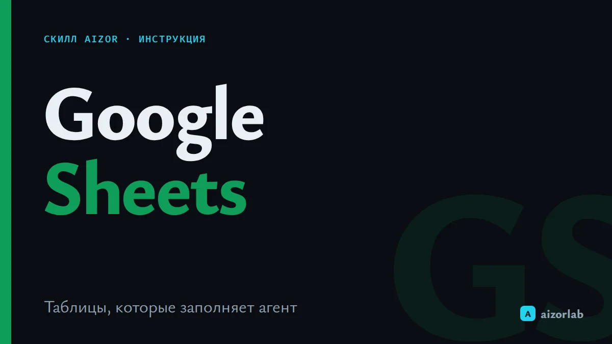 Скилл Google Sheets в Aizor: как подключить и автоматизировать таблицы без кода