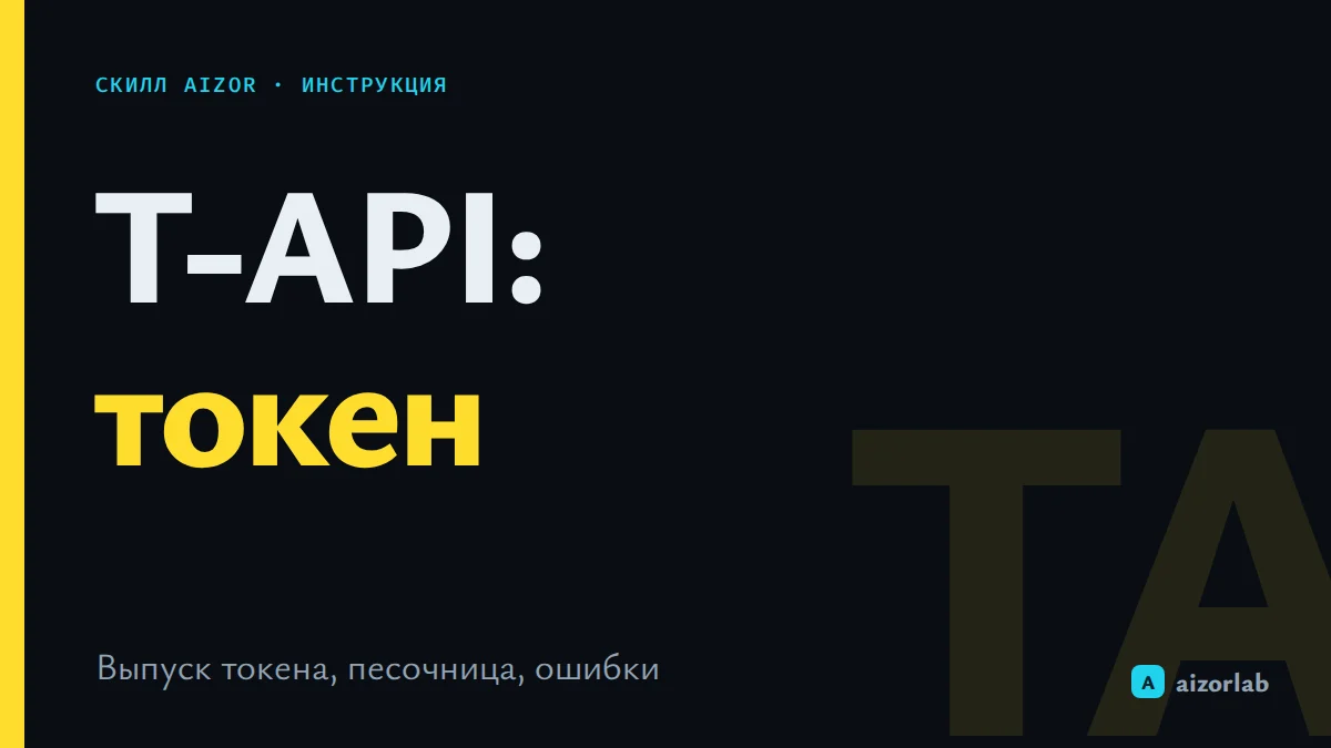 T-API Т-Банка: как выпустить токен и подключить его к ИИ-агенту